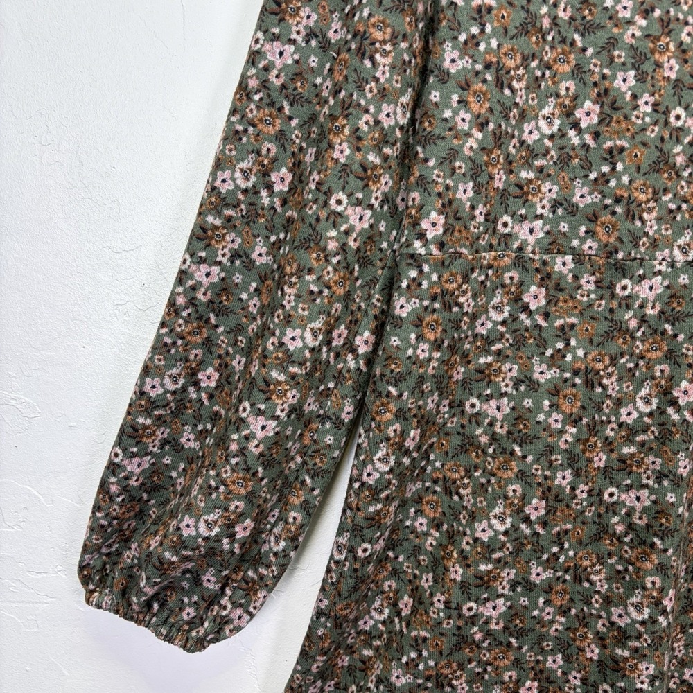 Live to be Spoiled Woman's Babydoll Dress Size L Green Floral Cottage Core - Picture 4 of 12